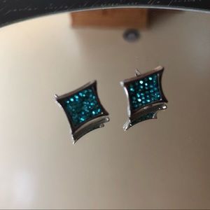 Turquoise diamond earrings